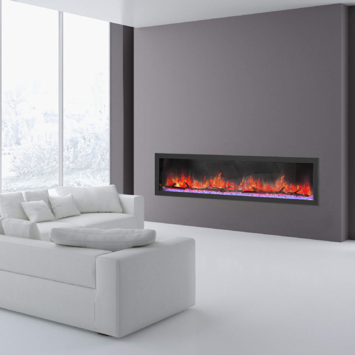 Dynasty Cascade 74" Smart Linear Electric Fireplace [DY-BTX74] (SAK61984)