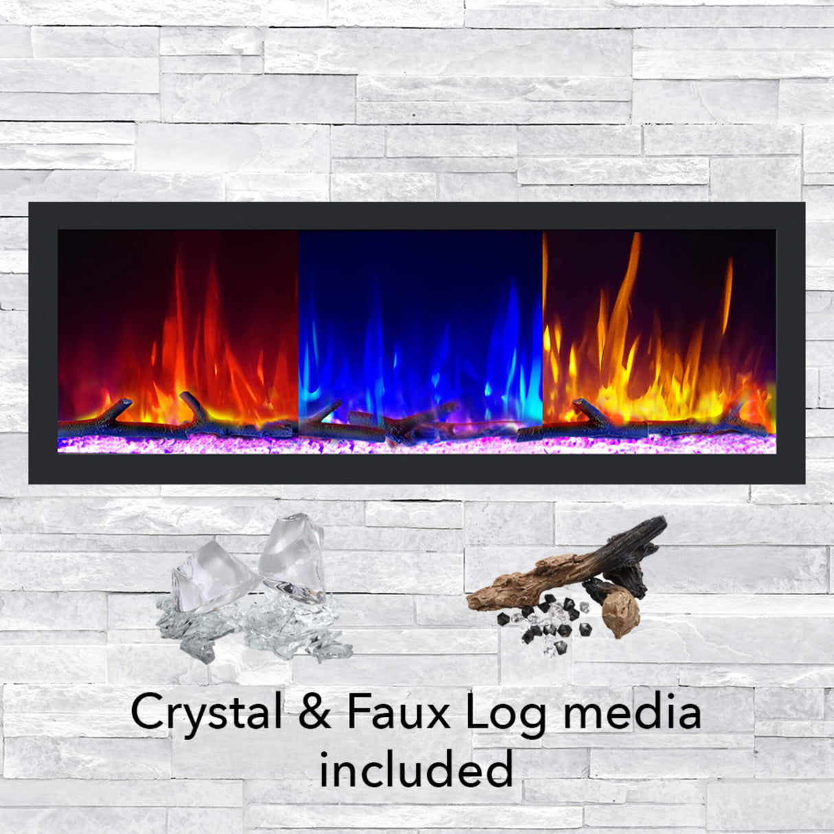 Dynasty Cascade 64" Smart Linear Electric Fireplace With Front Facing Heater [DY-BTX64] (SAK15932)