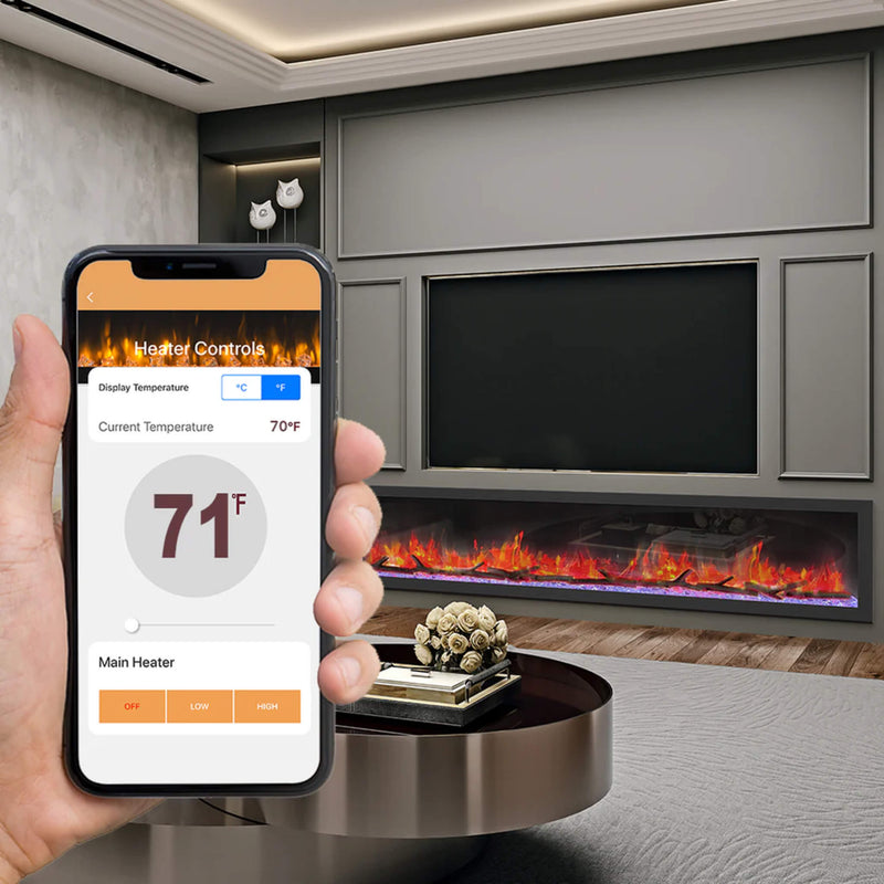 Dynasty Cascade 64" Smart Linear Electric Fireplace With Front Facing Heater [DY-BTX64] (SAK15932)