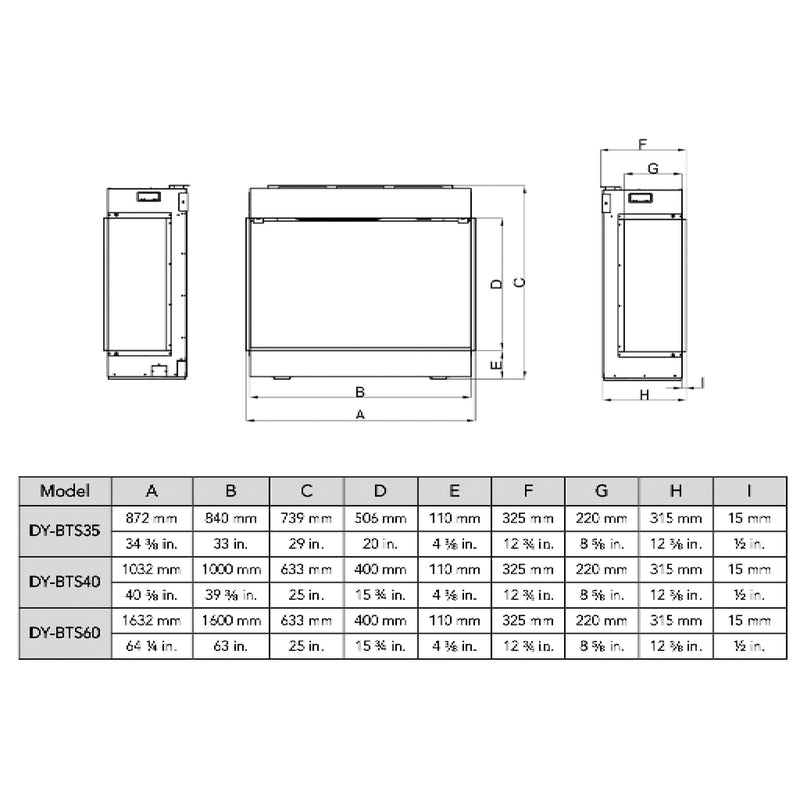 Dynasty Melody 35" Multi-Sided Smart Electric Fireplace With Auto Shut Off [DY-BTS35] (SAK87490)