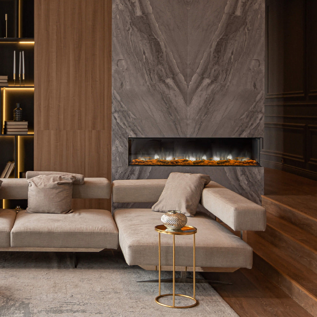 Dynasty Melody 64" Built-In 3 Sided Smart Electric Fireplace [DY-BTS60] (SAK79345)