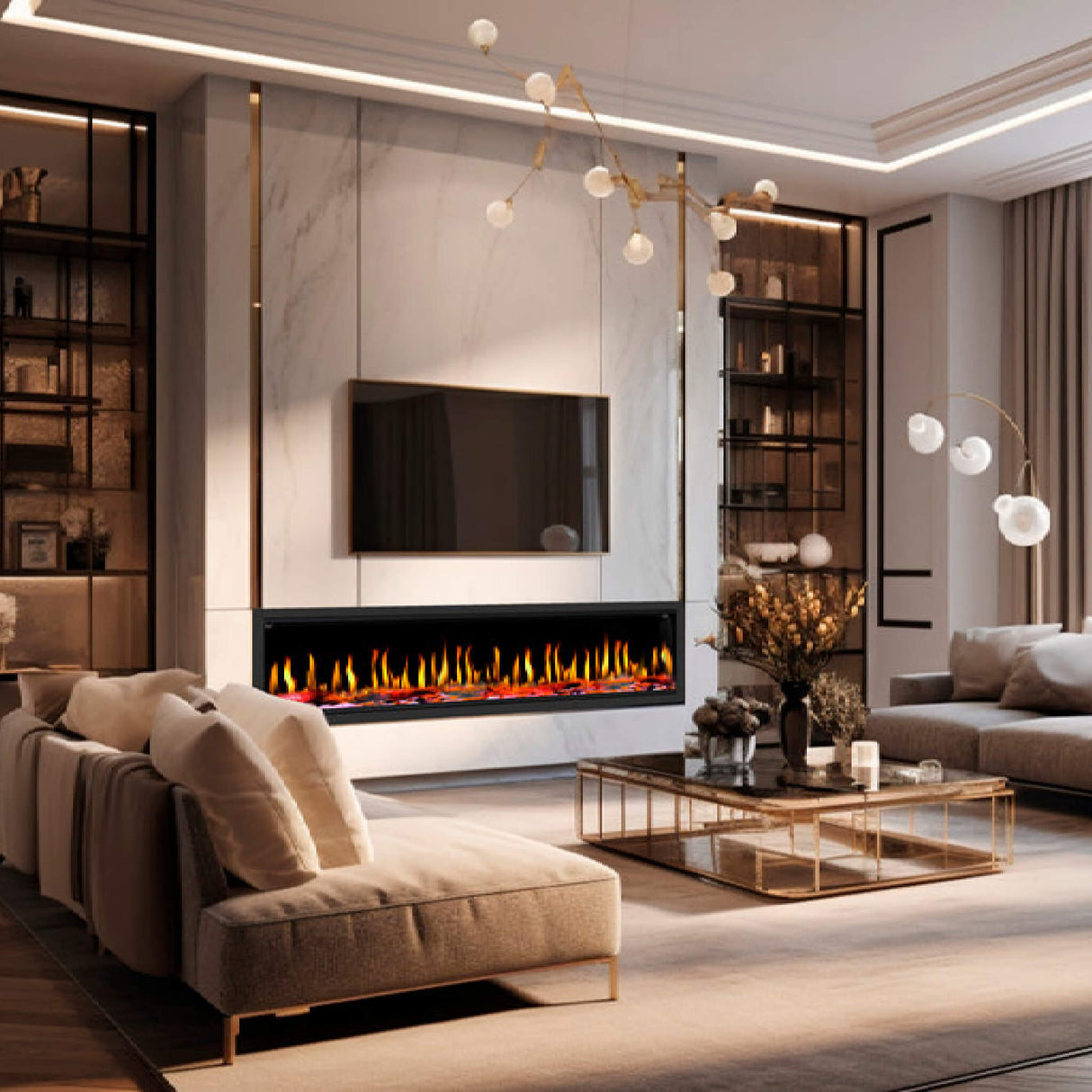 Dynasty Tempo 100" Virtual Linear Electric Fireplace [DY-FVX100] (SAK59234)