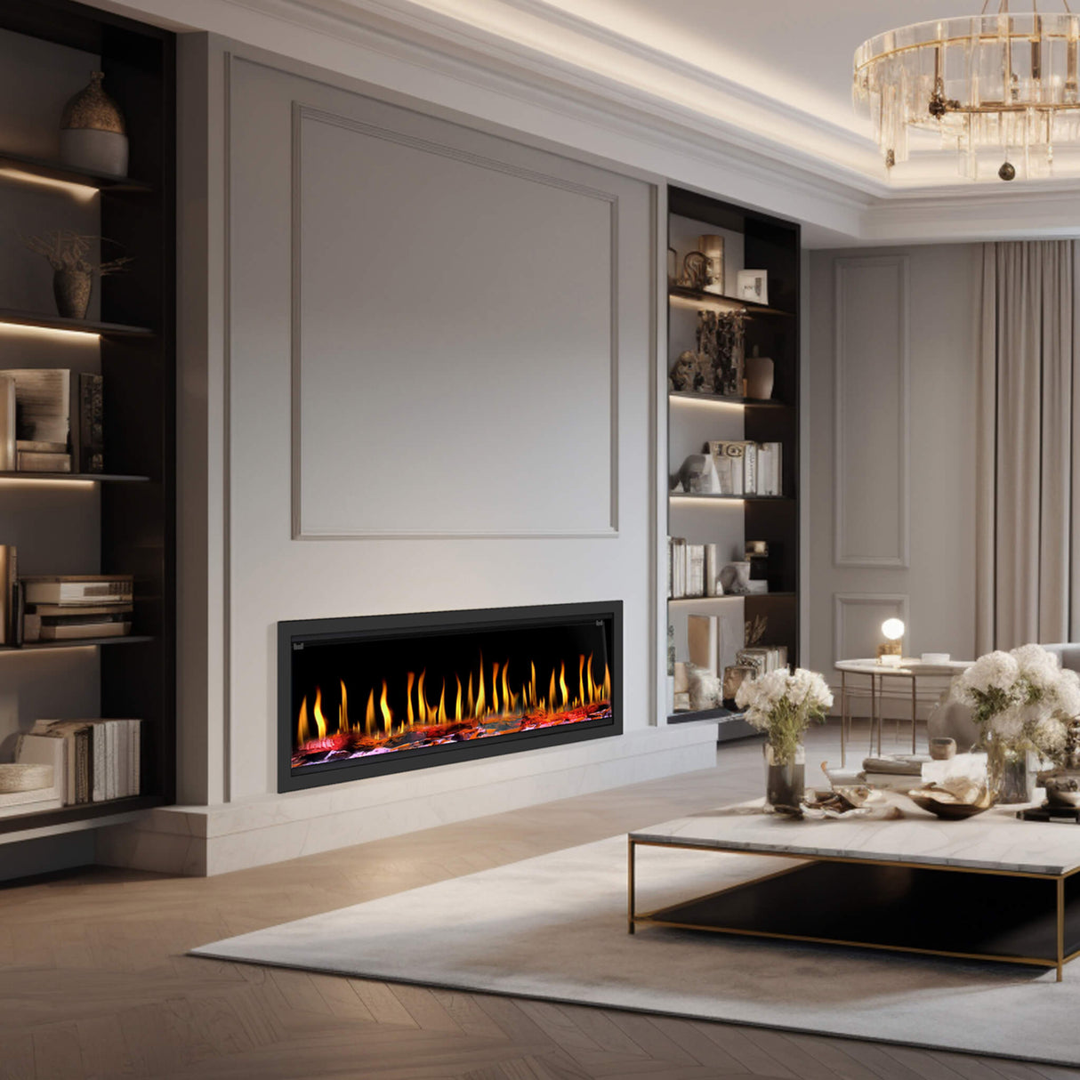 Dynasty Tempo 52" Smart Virtual Linear Electric Fireplace With Dynasty App [DY-FVX52] (SAK76421)