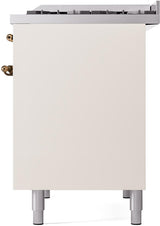 ILVE Nostalgie II 40-Inch Freestanding Natural Gas Dual Fuel Range in Antique White with Bronze Trim (UPD40FNMPAWB)