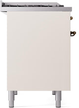 ILVE Nostalgie II 40-Inch Freestanding Natural Gas Dual Fuel Range in Antique White with Bronze Trim (UPD40FNMPAWB)