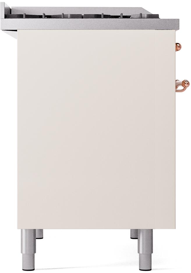 ILVE Nostalgie II 40-Inch Dual Fuel Freestanding Range in Antique White with Copper Trim (UPD40FNMPAWPLP)