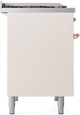 ILVE Nostalgie II 40-Inch Dual Fuel Freestanding Range in Antique White with Copper Trim (UPD40FNMPAWPLP)