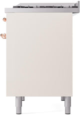 ILVE Nostalgie II 40-Inch Dual Fuel Freestanding Range in Antique White with Copper Trim (UPD40FNMPAWPLP)