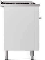 ILVE Professional Plus II 60-Inch Natural Gas Dual Fuel Range with 7 Burners, Griddle, & French Top with Triple Glass Door Oven in White (UP60FSWMPWH)