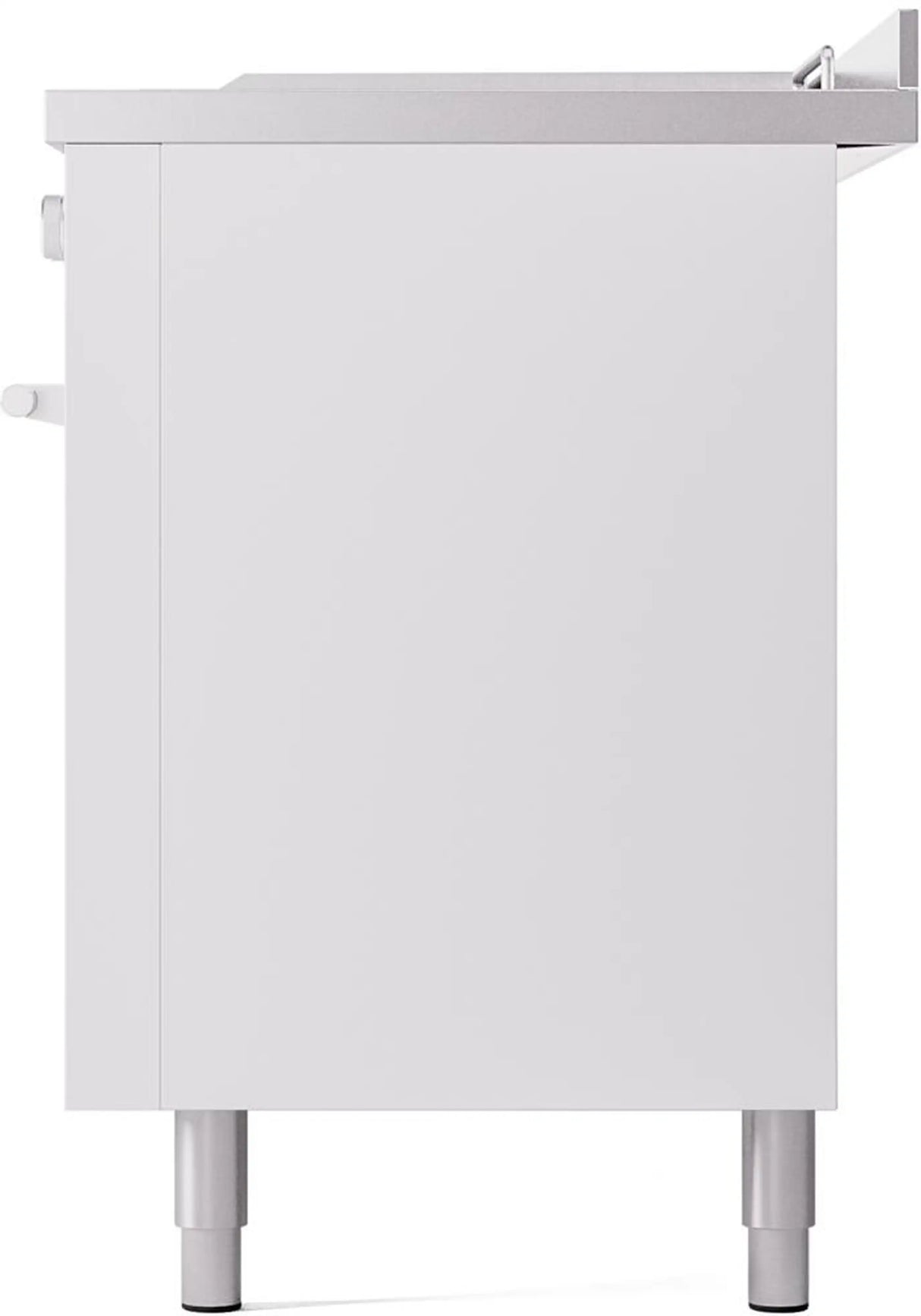 ILVE Professional Plus II 60-Inch Natural Gas Dual Fuel Range with 7 Burners, Griddle, & French Top with Triple Glass Door Oven in White (UP60FSWMPWH)