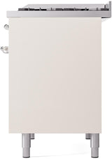 ILVE Nostalgie II 40-Inch Dual Fuel Freestanding Range in Antique White with Chrome Trim (UPD40FNMPAWCLP)