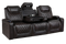 Valencia Oslo XL Console Leather Home Theater Seating Row of 3 Dropdown Center, Dark Chocolate