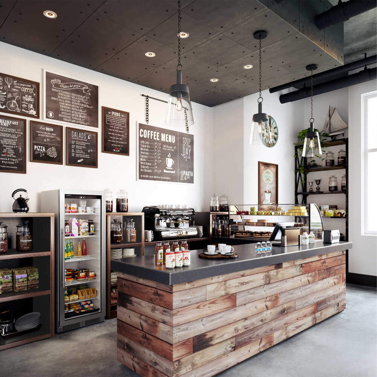 Edgestar 10.1 Cubic Feet Commercial Beverage Merchandiser With Temperature Alarm and Reversible Door, 22" (SAK45983)