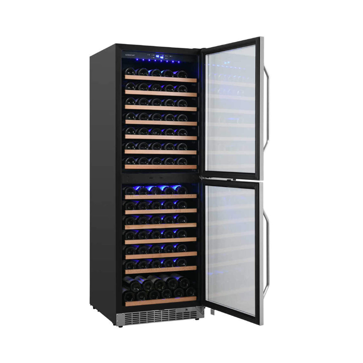 Edgestar 142 Bottle Built-In Dual Zone Double Door Wine Cooler With Door Lock, 24" (SAK30742)