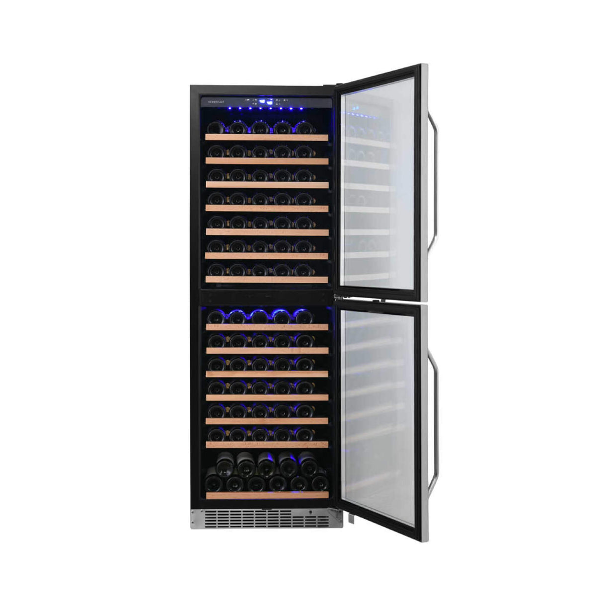 Edgestar 142 Bottle Built-In Dual Zone Double Door Wine Cooler With Door Lock, 24" (SAK30742)
