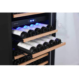 Edgestar 142 Bottle Built-In Dual Zone Double Door Wine Cooler With Door Lock, 24" (SAK30742)
