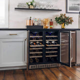 Edgestar 30" Wide 56 Bottle Capacity Built-In French Door Wine Cooler With Door Locks (SAK56381)