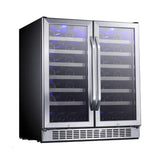 Edgestar 30" Wide 56 Bottle Capacity Built-In French Door Wine Cooler With Door Locks (SAK56381)