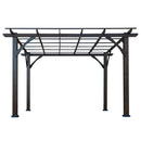[10x12FT] Premium Outdoor Brown Cedar Wood Pergola For Spacious Patios (SAK45639)