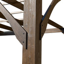 [10x12FT] Premium Outdoor Brown Cedar Wood Pergola For Spacious Patios (SAK45639)