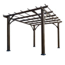 [10x12FT] Premium Outdoor Brown Cedar Wood Pergola For Spacious Patios (SAK45639)