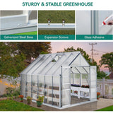 [10X12FT] Extra Large Heavy-Duty Polycarbonate Aluminum Greenhouse With Sliding Doors And Vents (SAK74183)