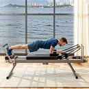 Extra Large Multi-Functional Pilates Reformer Machine With Dynamic Resistance Cords And Aerobic Rebounder, Black (SAK32879)
