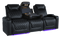 Valencia 2025 New Tuscany Luxury Leather Home Theater Seating Row of 4 Loveseat Left, Onyx