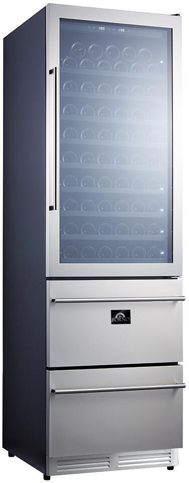 FORNO Appliance Package - 36 Inch Gas Range, Range Hood, Refrigerator, Microwave Drawer, Dishwasher, Wine Cooler, AP-FFSGS6244-36-9
