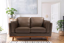 Valencia Artisan Top Grain Leather Loveseat Sofa, Chocolate