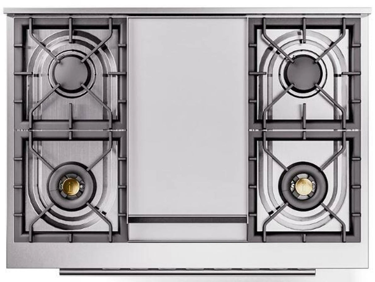 ILVE Professional Plus II 36-Inch Freestanding Natural Gas Dual Fuel Range with 6 Sealed Burner in White (UP36FWMPWH)