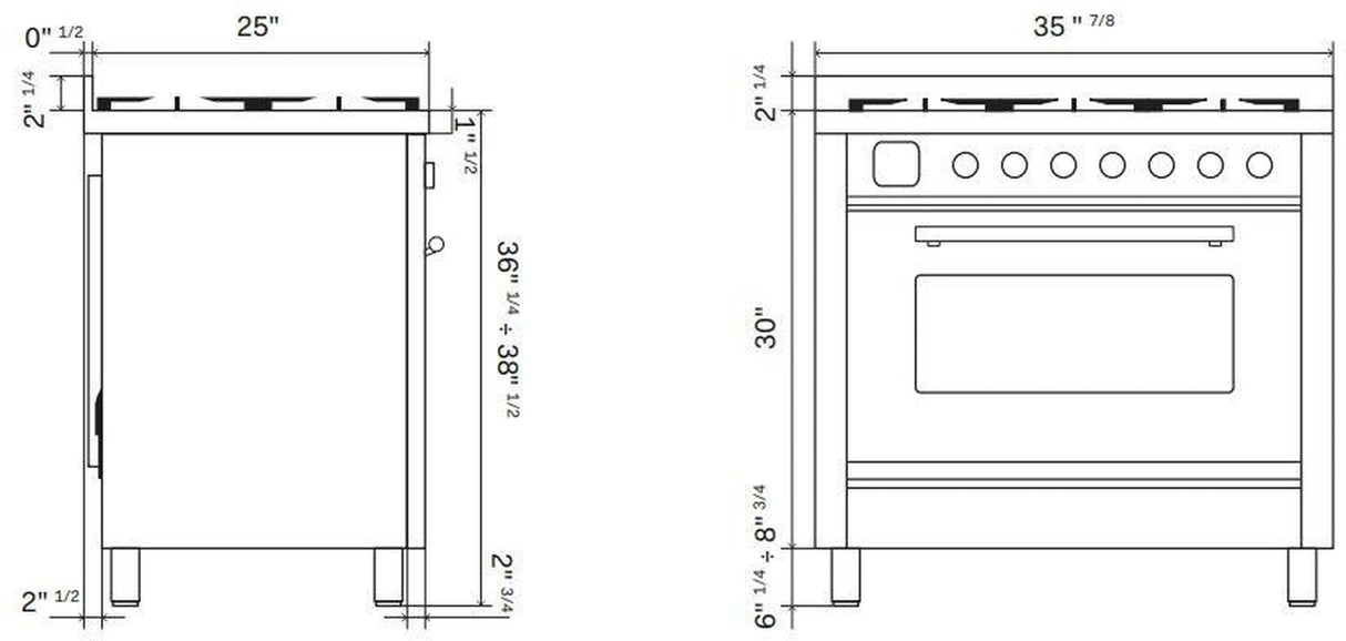 ILVE Professional Plus II 36-Inch Freestanding Propane Gas Dual Fuel Range with 6 Sealed Burner in Matte Graphite (UP36FWMPMGLP)