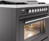 ILVE Professional Plus II 36-Inch Freestanding Natural Gas Dual Fuel Range with 6 Sealed Burner in Matte Graphite (UP36FWMPMG)