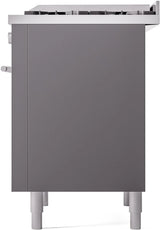 ILVE Professional Plus II 36-Inch Freestanding Propane Gas Dual Fuel Range with 6 Sealed Burner in Matte Graphite (UP36FWMPMGLP)