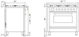 ILVE Professional Plus II 36-Inch Induction Range in Stainless Steel (UPI366WMPSS)