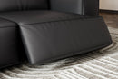 Valencia Valentina Leather Loveseat Recliner Sofa, Black