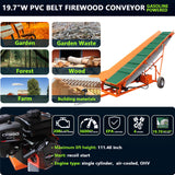 6.5HP Firewood Conveyor Max. 9.3ft Lift Height with B&S Engine and 19.7" PVC Belt