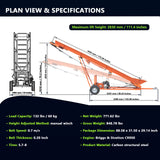 6.5HP Firewood Conveyor Max. 9.3ft Lift Height with B&S Engine and 19.7" PVC Belt
