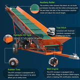 6.5HP Firewood Conveyor Max. 9.3ft Lift Height with B&S Engine and 19.7" PVC Belt