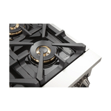 FORNO Capriasca 36" 5.36 cu. ft. Dual Fuel Range with 6 Italian Burners in Black, FFSGS6187-36BLK