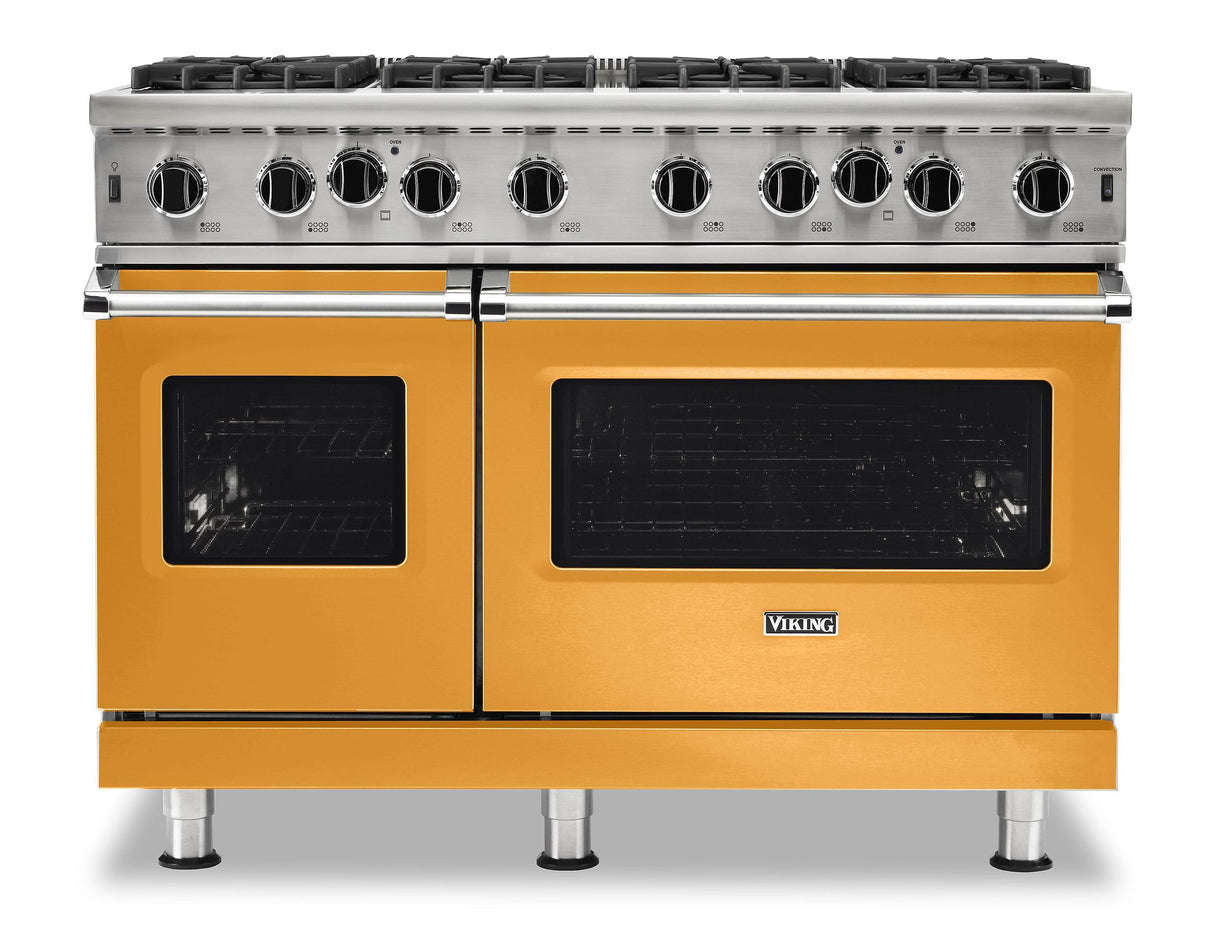 VIKING VGIC54828BDALP 48" Open Burner Gas Range - VGIC5482 Viking 5 Series Yellow