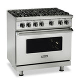 VIKING VGR5364GCSLP 36" Gas Range - VGR536 Viking 5 Series Black