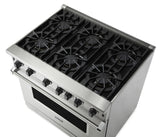 VIKING VGIC53626BSQLP 36" Open Burner Gas Range - VGIC5362 Viking 5 Series Gray