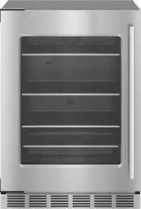 THERMADOR T24UR915LS Freedom® Under Counter Refrigerator with Glass Door 24'' Masterpiece® in Stainless Steel, Left Hinge in Stainless Steel