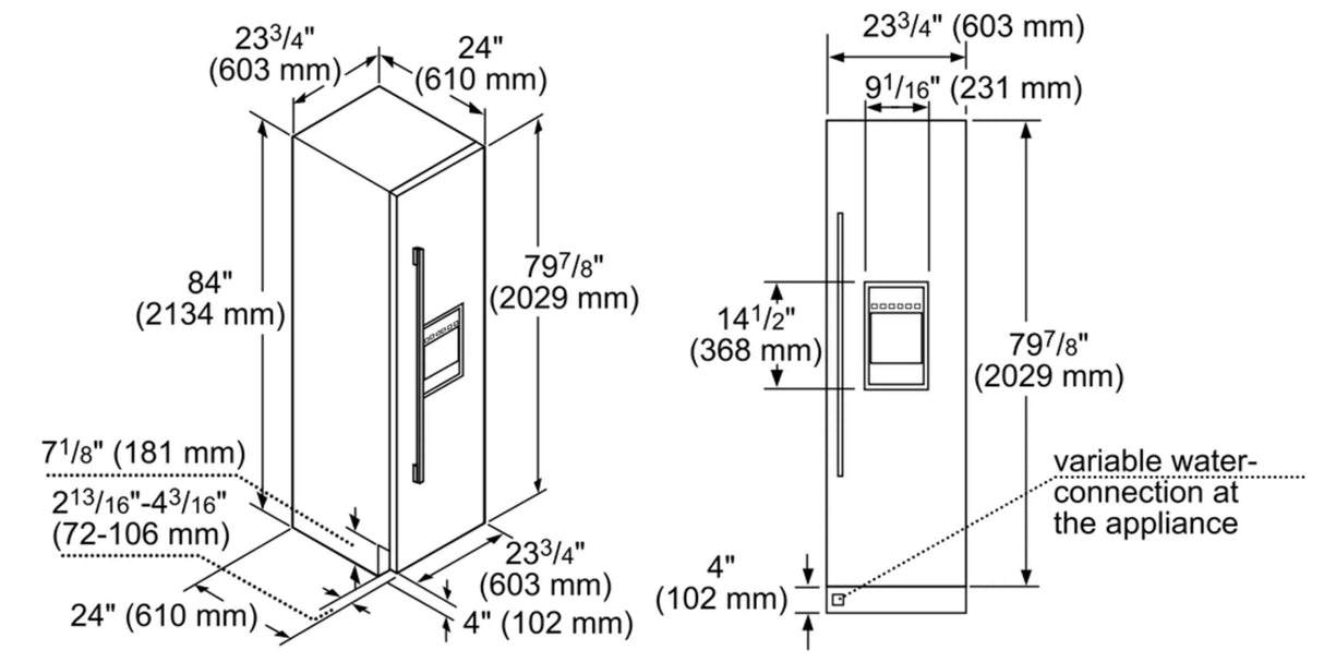 THERMADOR T24ID905RP Freedom® Built-in Freezer Column 24'' Panel Ready, External Ice & Water Dispenser, Right Hinge Custom Panel Ready