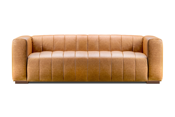 Valencia Victoria Top Grain Leather Three Seats Sofa, Cognac