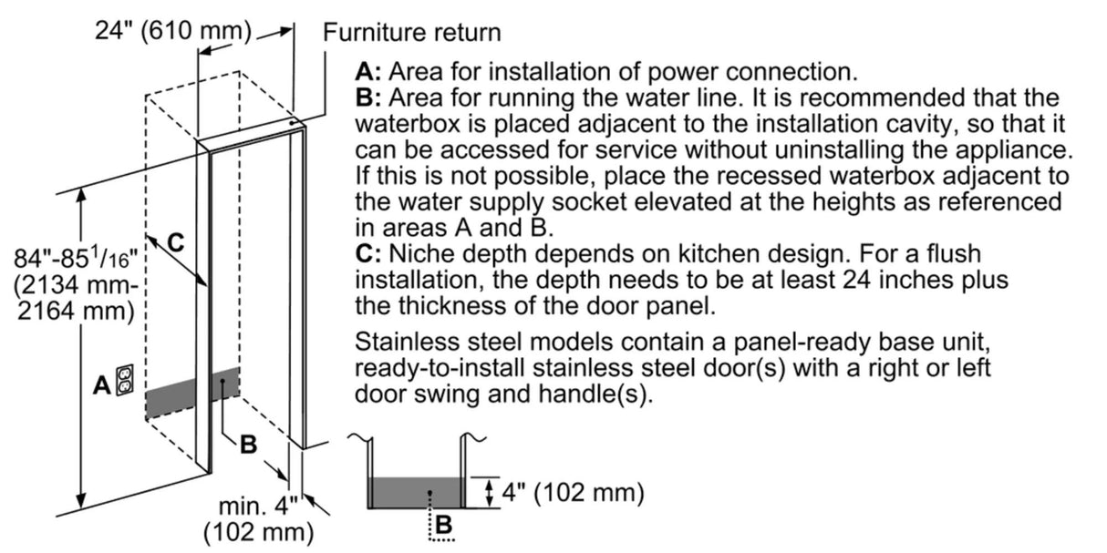 THERMADOR T24IF905SP Freedom® Built-in Freezer Column 24'' Panel Ready Custom Panel Ready