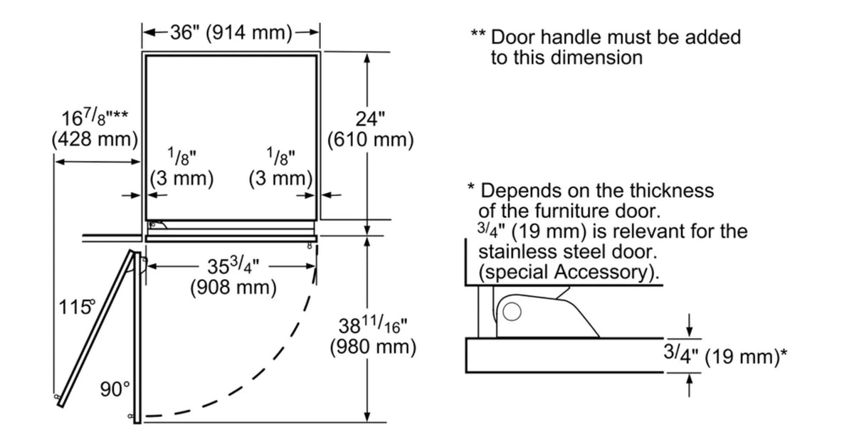 THERMADOR T36IF905SP Freedom® Built-in Freezer Column 36'' Panel Ready Custom Panel Ready