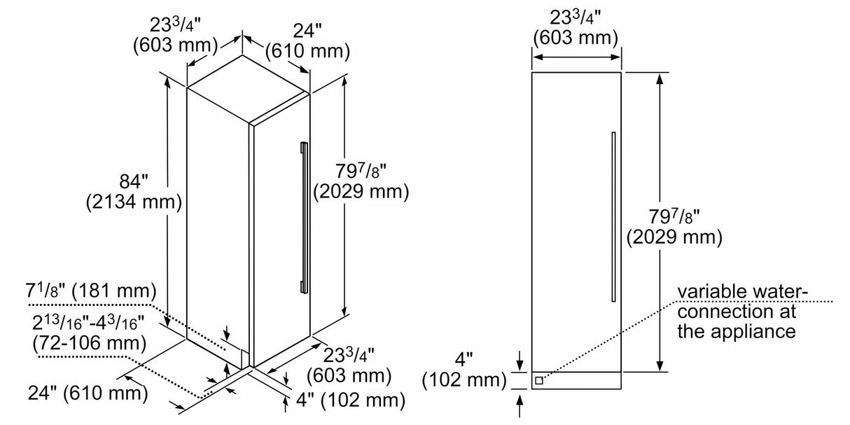 THERMADOR T24IF905SP Freedom® Built-in Freezer Column 24'' Panel Ready Custom Panel Ready