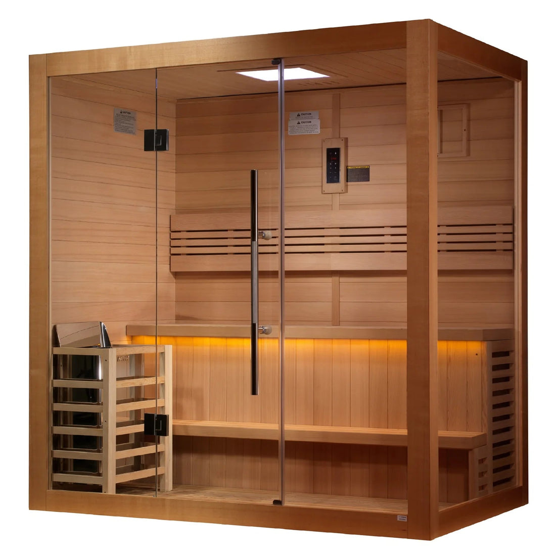 Golden Designs Forssa Edition Indoor/Covered Outdoor Traditional Sauna with Canadian Red Cedar Interior (3-Person Capacity)
